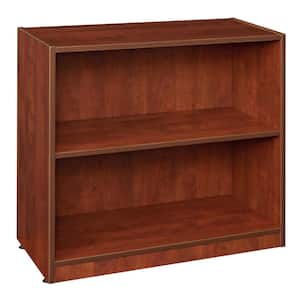 Magons 30 in. Cherry Wood 1-shelf Accent Bookcase with Adjustable Shelves