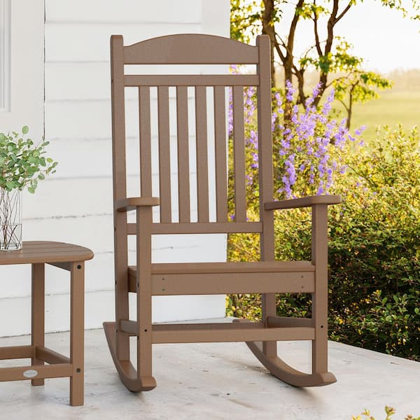 Grant Park Teak Plastic Outdoor Rocking Chair