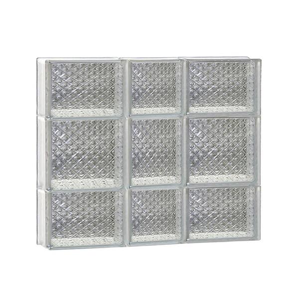 Clearly Secure 21.25 in. x 19.25 in. x 3.125 in. Frameless Diamond Pattern Non-Vented Glass Block Window
