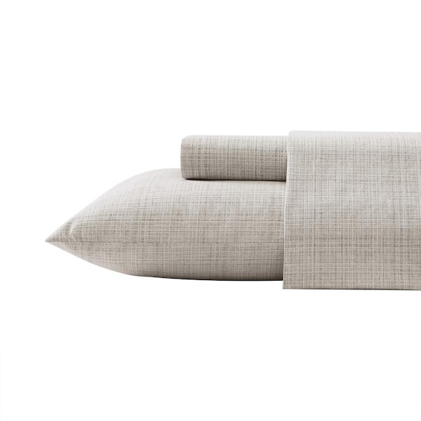 Tommy Bahama Raffia Linen 4-Piece Beige Cotton Queen Sheet Set