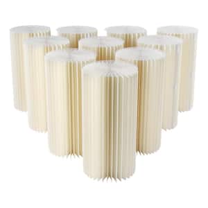23.6 in. Tall Indoor/Outdoor White Foldable Cardboard PVC Plastic Cylinder Flower Stand (10-Pieces)
