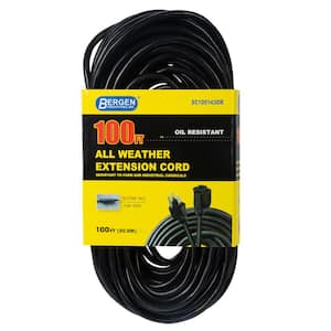 100 ft. 14/3 SJTOW 15 Amp/125-Volt All Weather Farm and Shop Extension Cord, Black