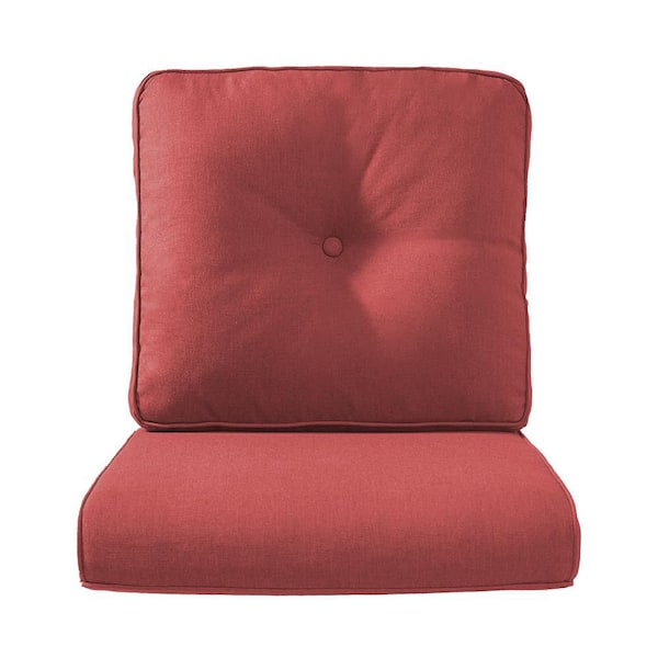22 in. x 24 in. 2-Piece CushionGuard Outdoor Lounge Chair Deep Seat Replacement Cushion Set in Red