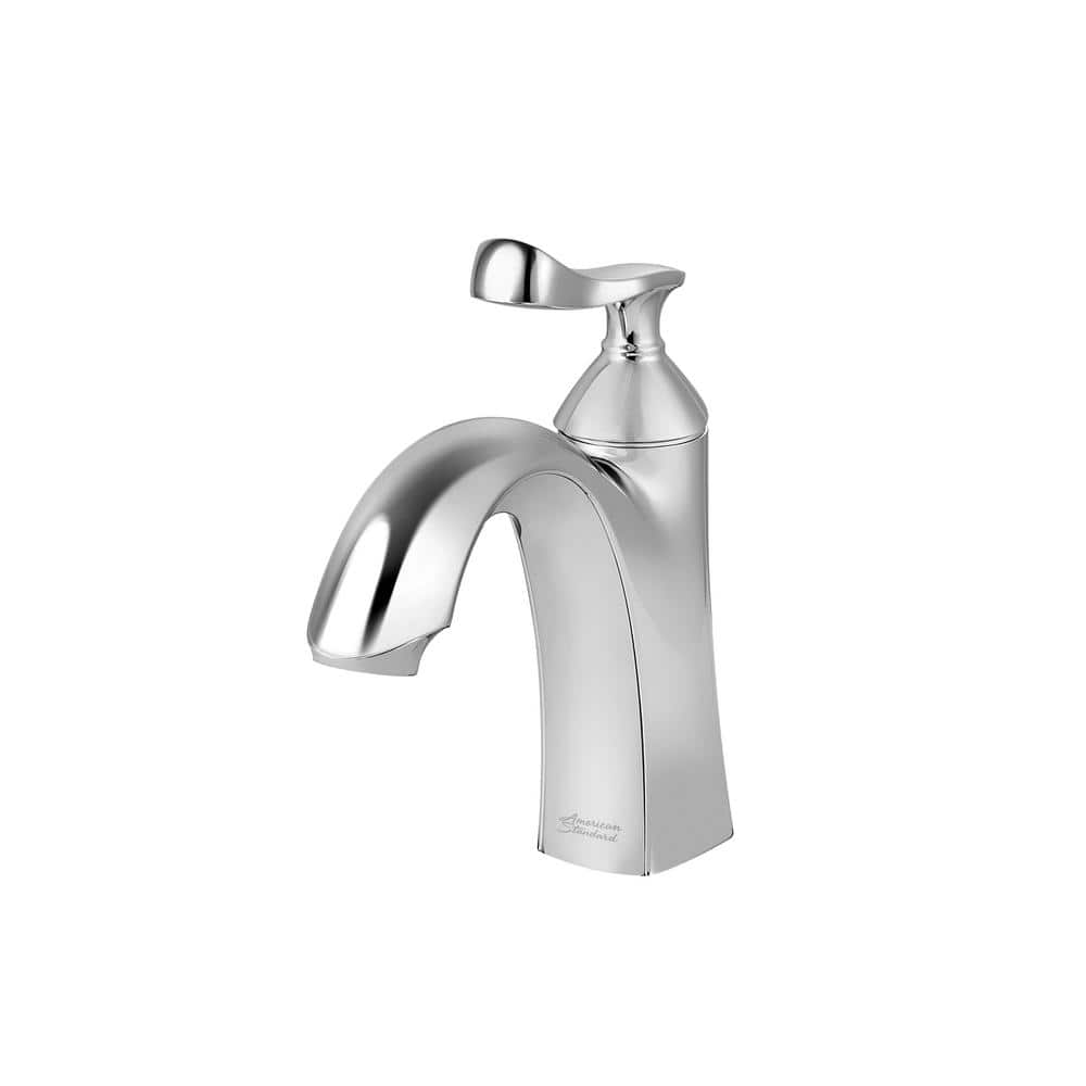 Polished Chrome Single-Handle Bathroom Faucet with Lever