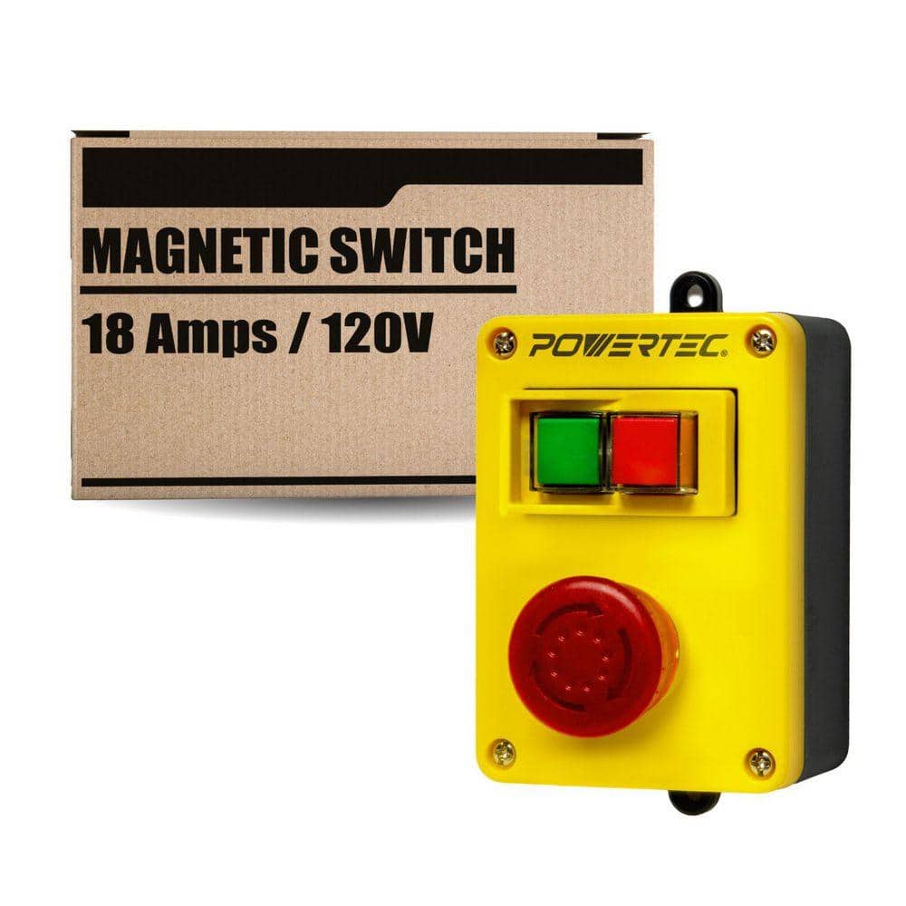 ‎POWERTEC 120V, 18A Magnetic Power Tool Safety Switch with Emergency ...