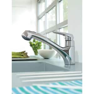 Eurodisc Single-Handle Pull-Out Sprayer Kitchen Faucet in Chrome