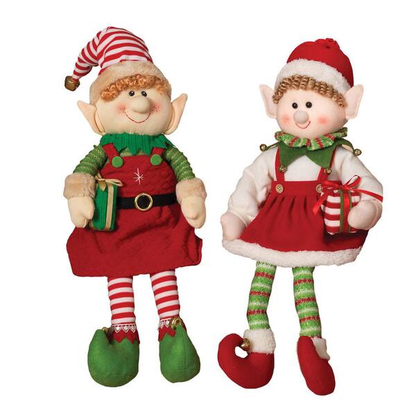 Unbranded S/2 Asst 25 in. H Plush Elves