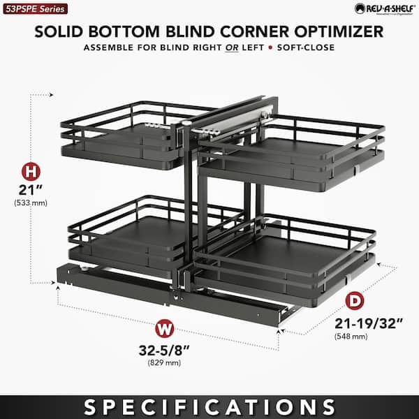 Rev-A-Shelf Steel 2-Tier Pullout Solid Bottom Organizer for Blind