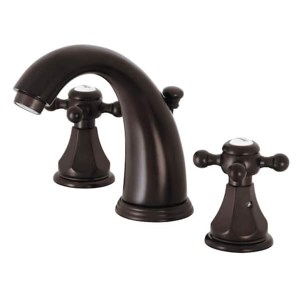 Kingston Brass Metropolitan 2-Handle 8 in. Widespread Bathroom Faucets with Plastic Pop-Up in Oil Rubbed Bronze