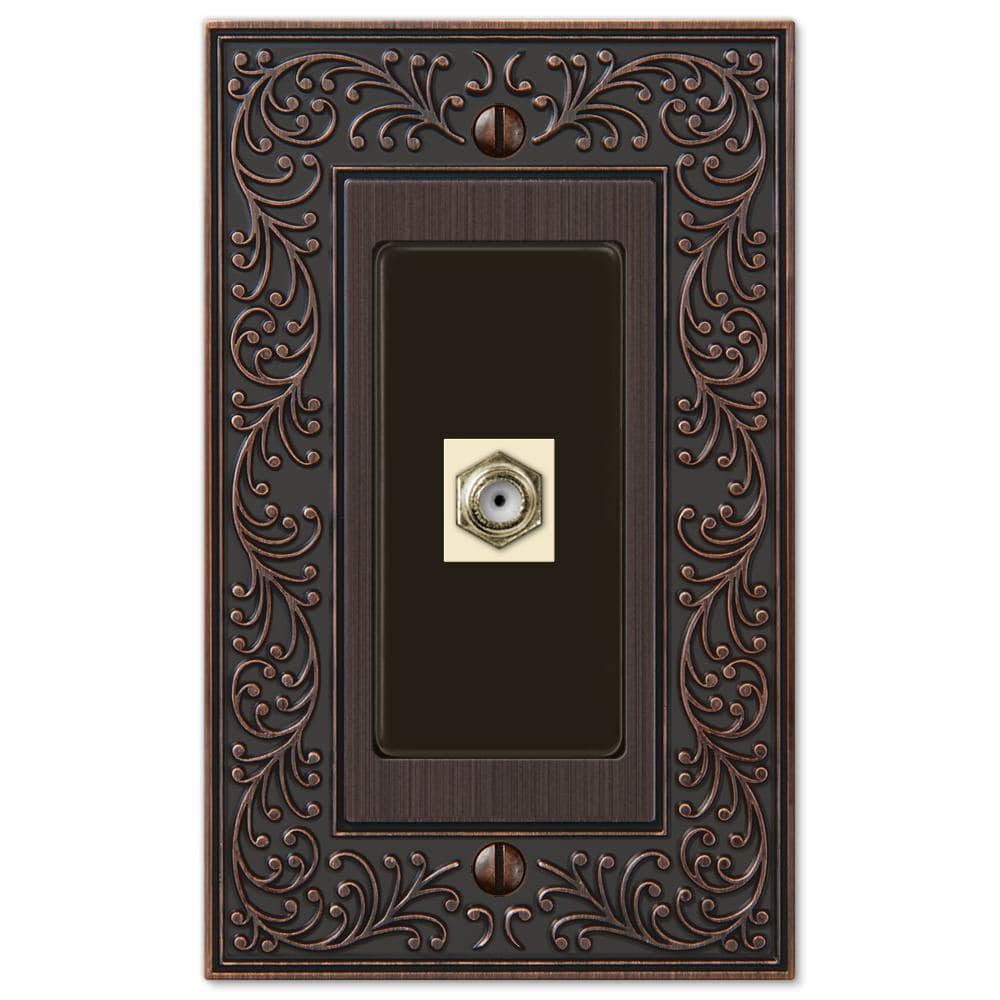 English Garden 1 Gang Coax Metal Wall Plate - Aged Bronze price history on PriceWatchPro