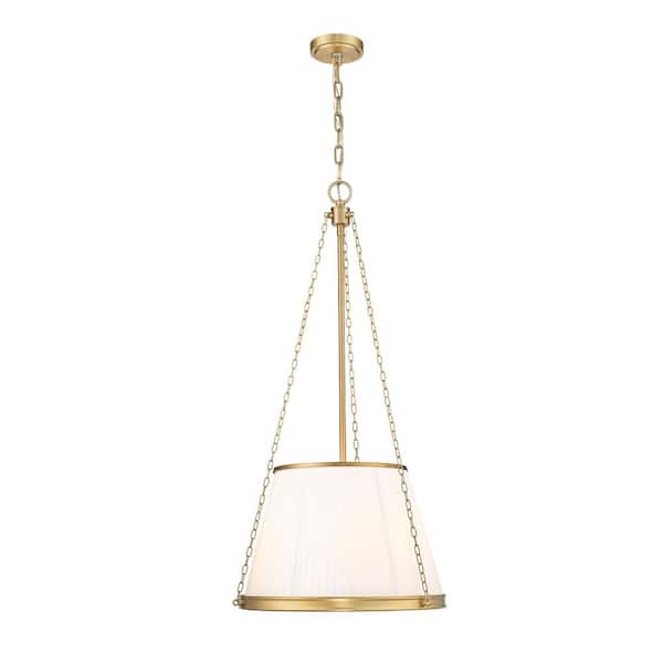Unbranded Madeline 18 in. Modern Gold 5 Light Pendant with White Fabric Shade