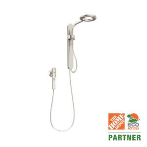 Spa Shower 1-Spray 8 in. Dual Shower Head and Handheld Shower Head with Magnetic Dock in Spot Resist Brushed Nickel