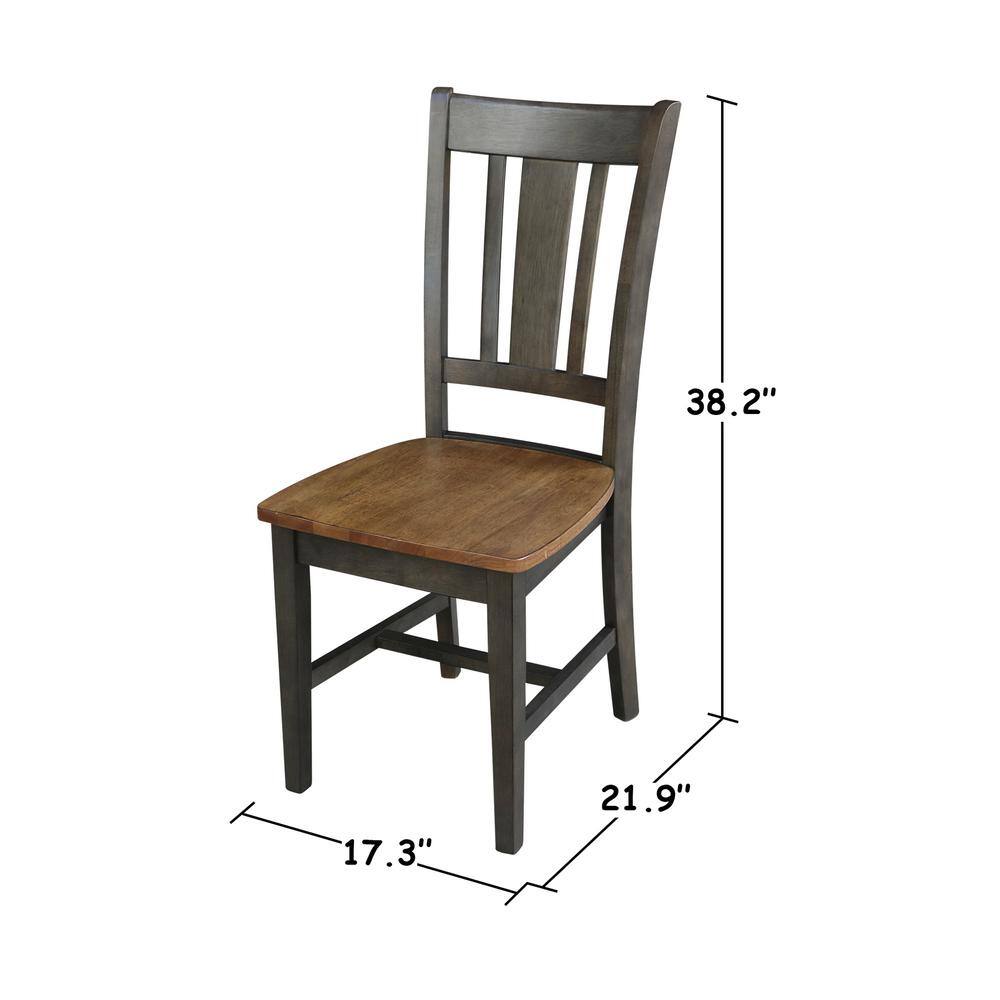 42" Hickory and Washed Coal Dual Drop Leaf Table with 2 Chairs
