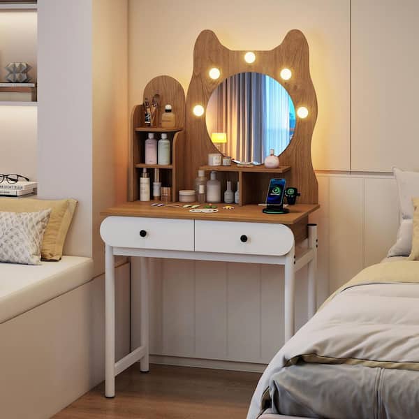 white christmas dresses Small Vanity Desk With Mirror White Makeup Vanitys Set Make Up Table W