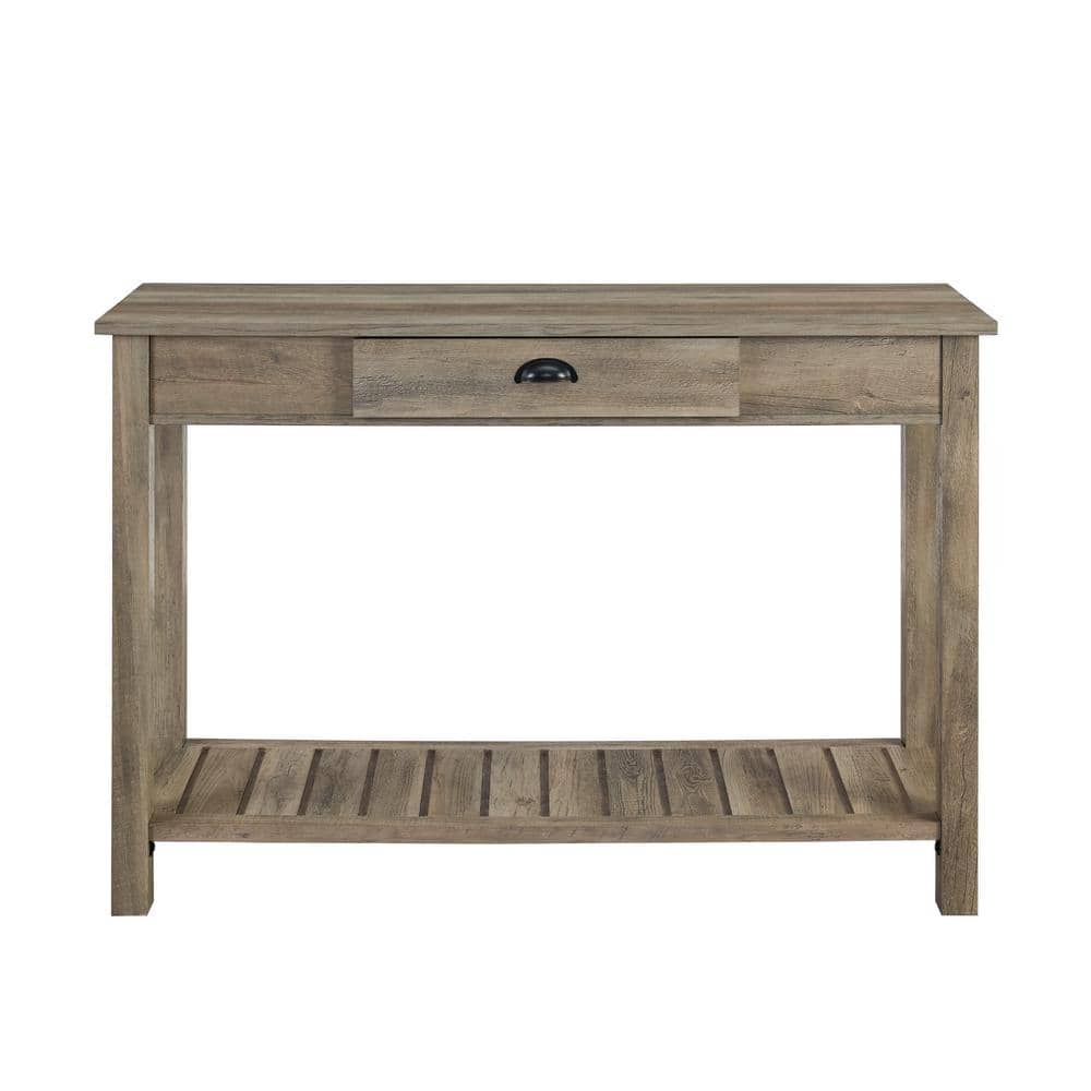 Rustic Farmhouse 48" Black Wood Entry Console with Storage
