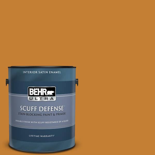 BEHR ULTRA 1 gal. #S-H-290 Exotic Honey Extra Durable Satin Enamel Interior Paint & Primer
