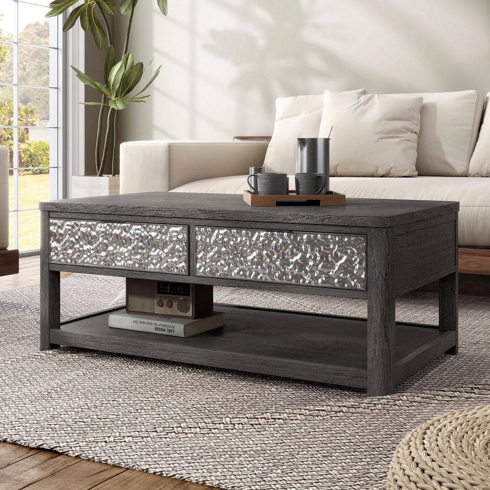 センターテーブル・ローテーブル ACME Furniture BALBOA COFFEE TABLE BYBLIGHT Allan 47.24 in. Brown Rectangle MDF Coffee Table