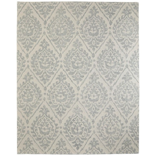 Gray 2 x 3 ft. Tufted Floral Rectangle Indoor Area Rug