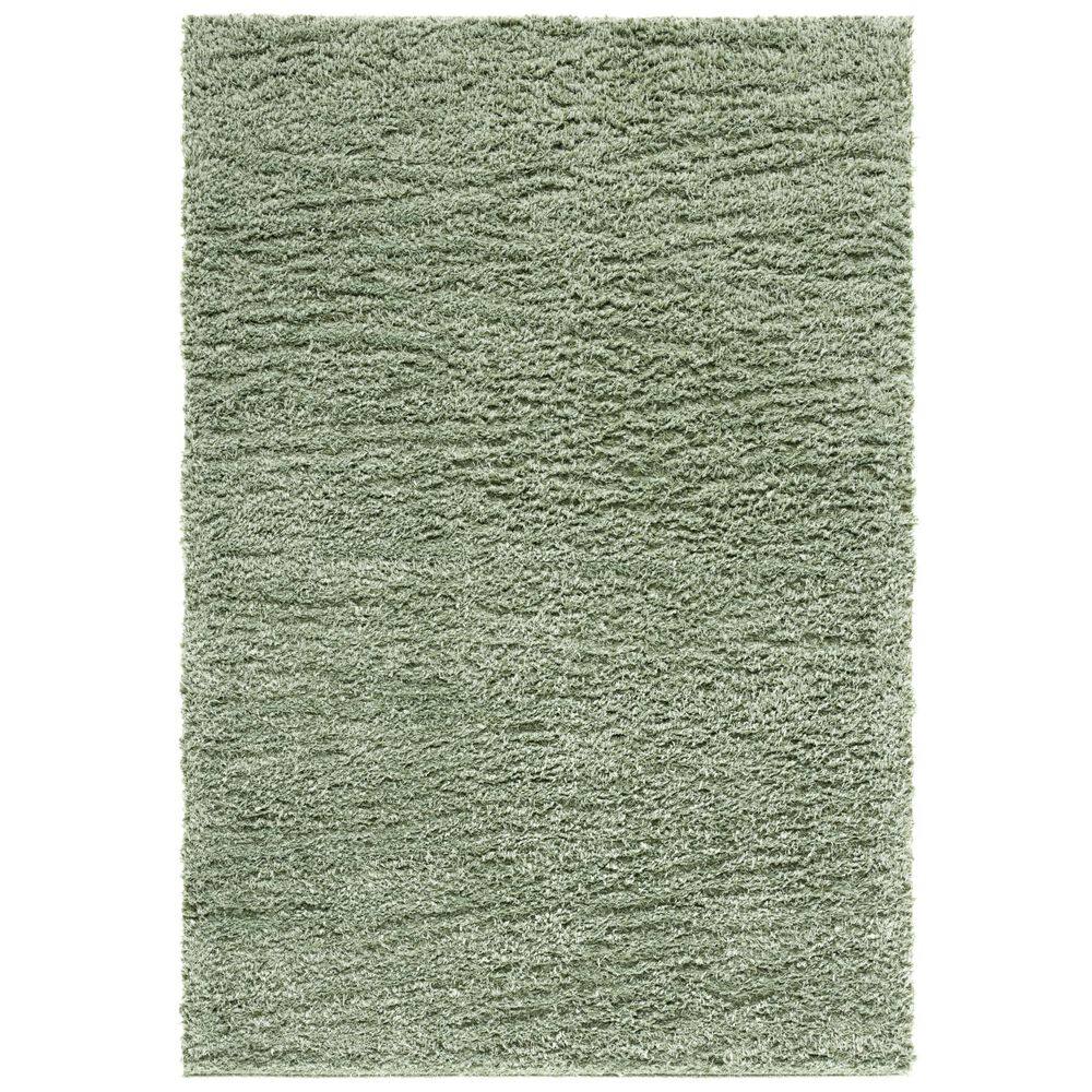 SAFAVIEH Lindsay Shag 6 ft. x 9 ft. Green Modern Solid Area Rug LNS560Y ...