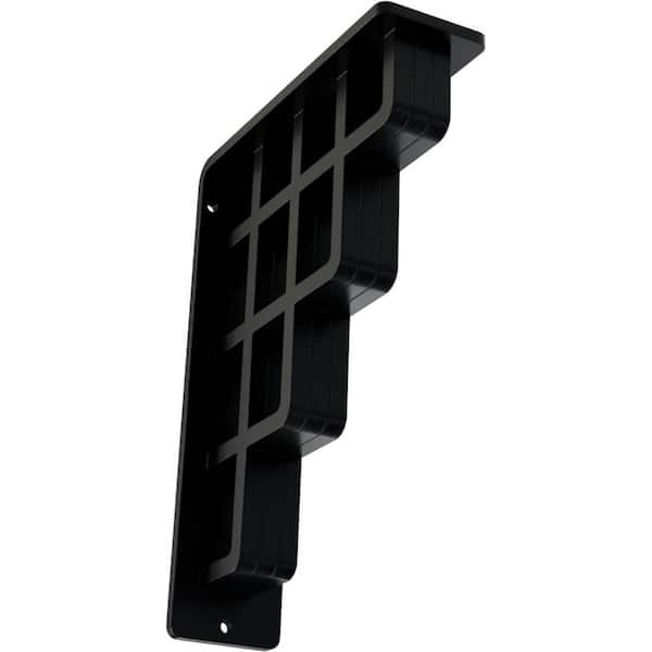 Ekena Millwork 2 in. x 8 in. x 5-1/2 in. Wrought Iron Triple Center Brace Diane Bracket