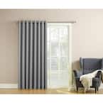 Grey Solid Grommet Room Darkening Curtain - 100 in. W x 84 in. L