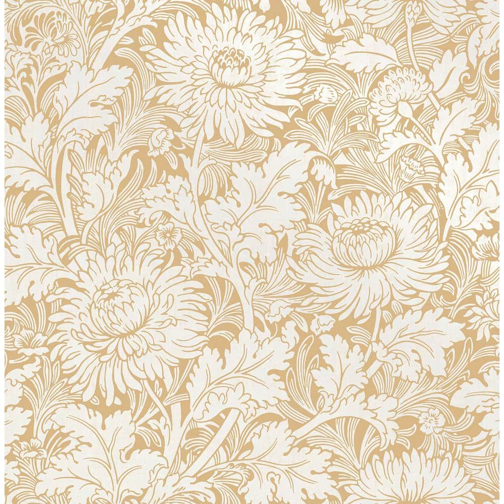 Fine Decor Zinnia Mustard Floral Mustard Wallpaper Sample 2900-42528SAM -  The Home Depot