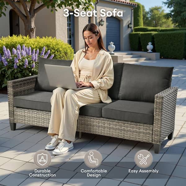 HOOOWOOO Scarlet 8-Piece Wicker Outdoor Furniture Patio HOOOWOOO Scarlet 8-Piece Wicker Outdoor Furniture Patio