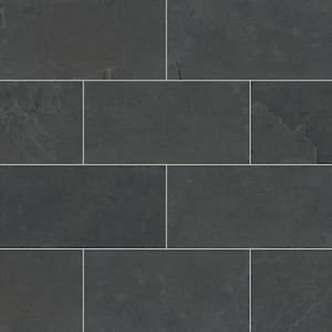 Montauk Black 3 in. x 6 in. Gauged Slate Floor and Wall Tile 5 sq. ft. / case
