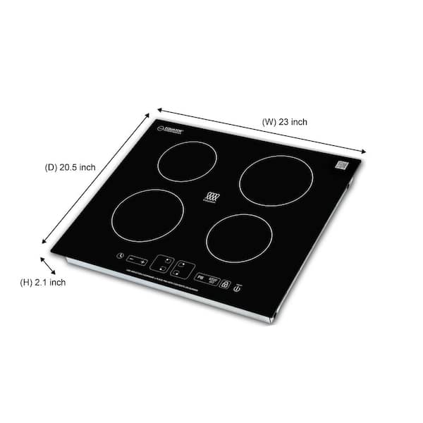 True Induction TI-3B Built-in 858UL Certified, 24-inch 3 Burner Induction  Cooktop 3300W Glass-Ceramic Top 