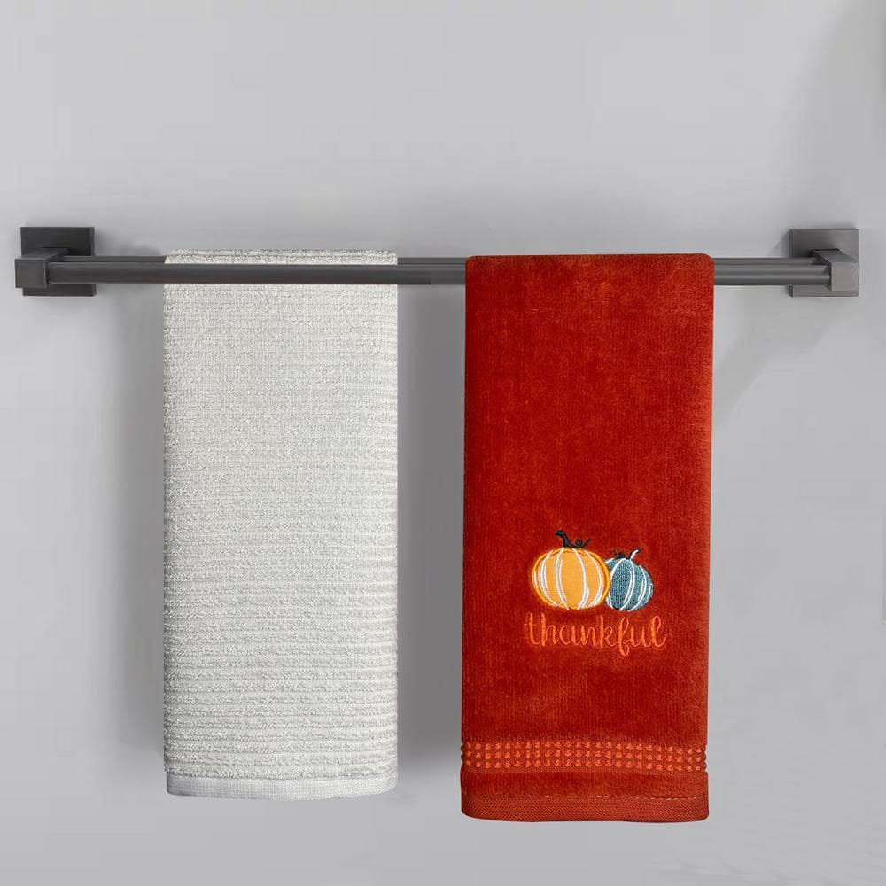 Harvest Embroidered Cotton Hand Towel 2-Piece Set Thankful Terra Cotta price history on PriceWatchPro