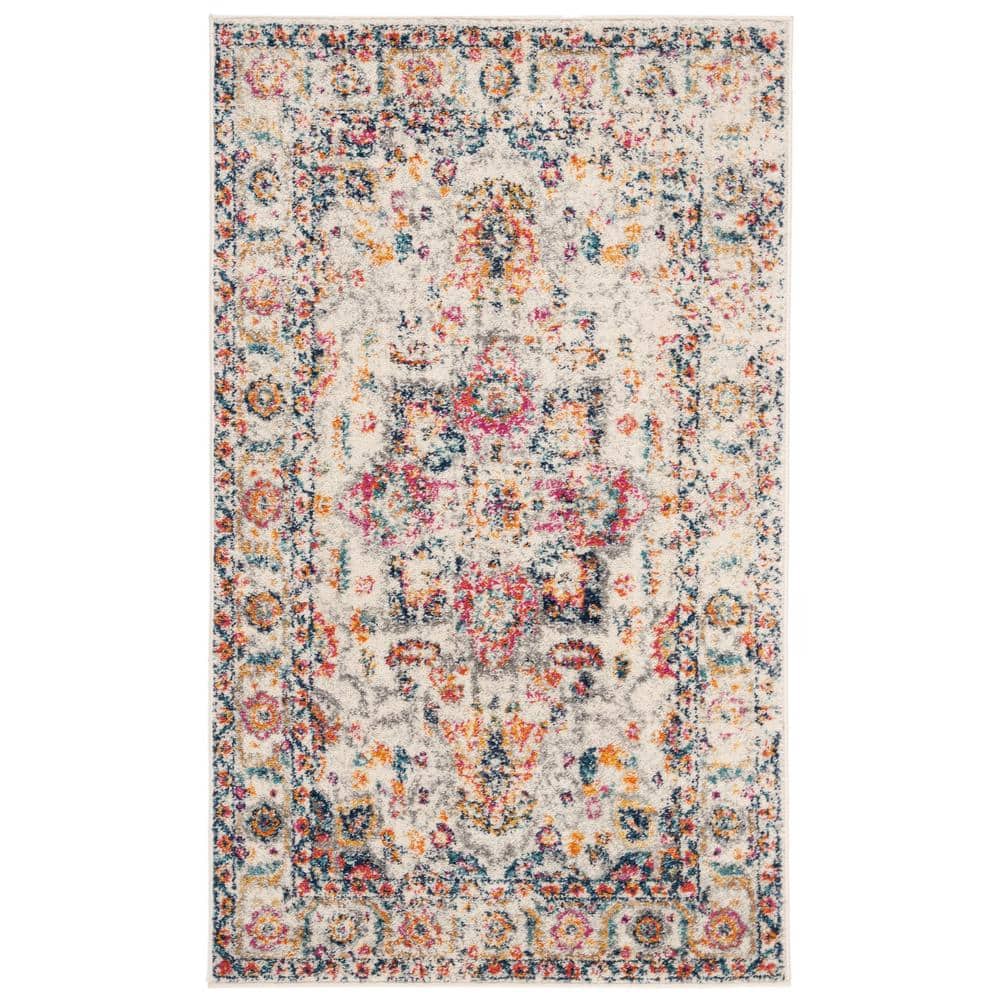 Madison Fuchsia/Ivory 2 ft. x 4 ft. Distressed Border Area Rug price history on PriceWatchPro