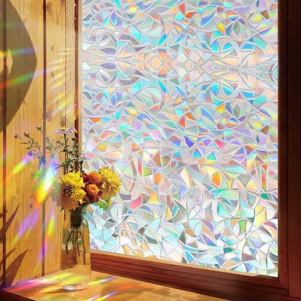 Unbranded 24 in. W x 36 in. L Crescent Decorative Frost Window Film, Splinter