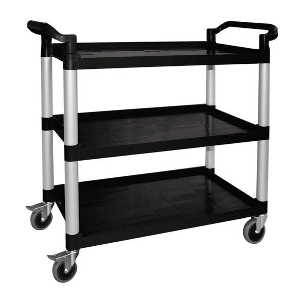 Advantus 3-Shelf Plastic Utility Cart in Black