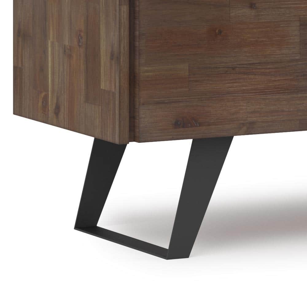 Lowry 63" Rustic Brown Acacia TV Stand with Metal Legs