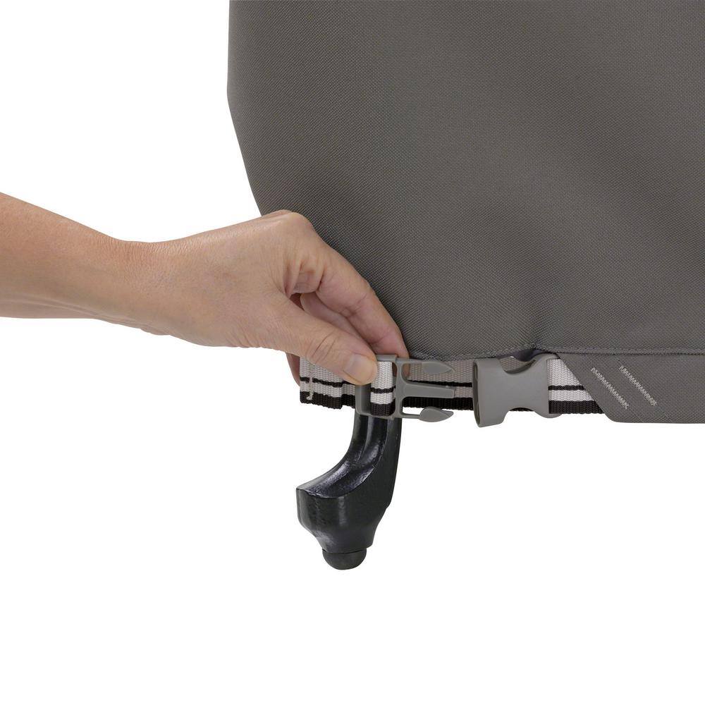 Brown Water-Resistant Rectangular Fire Pit Table Cover with Cinch Cord