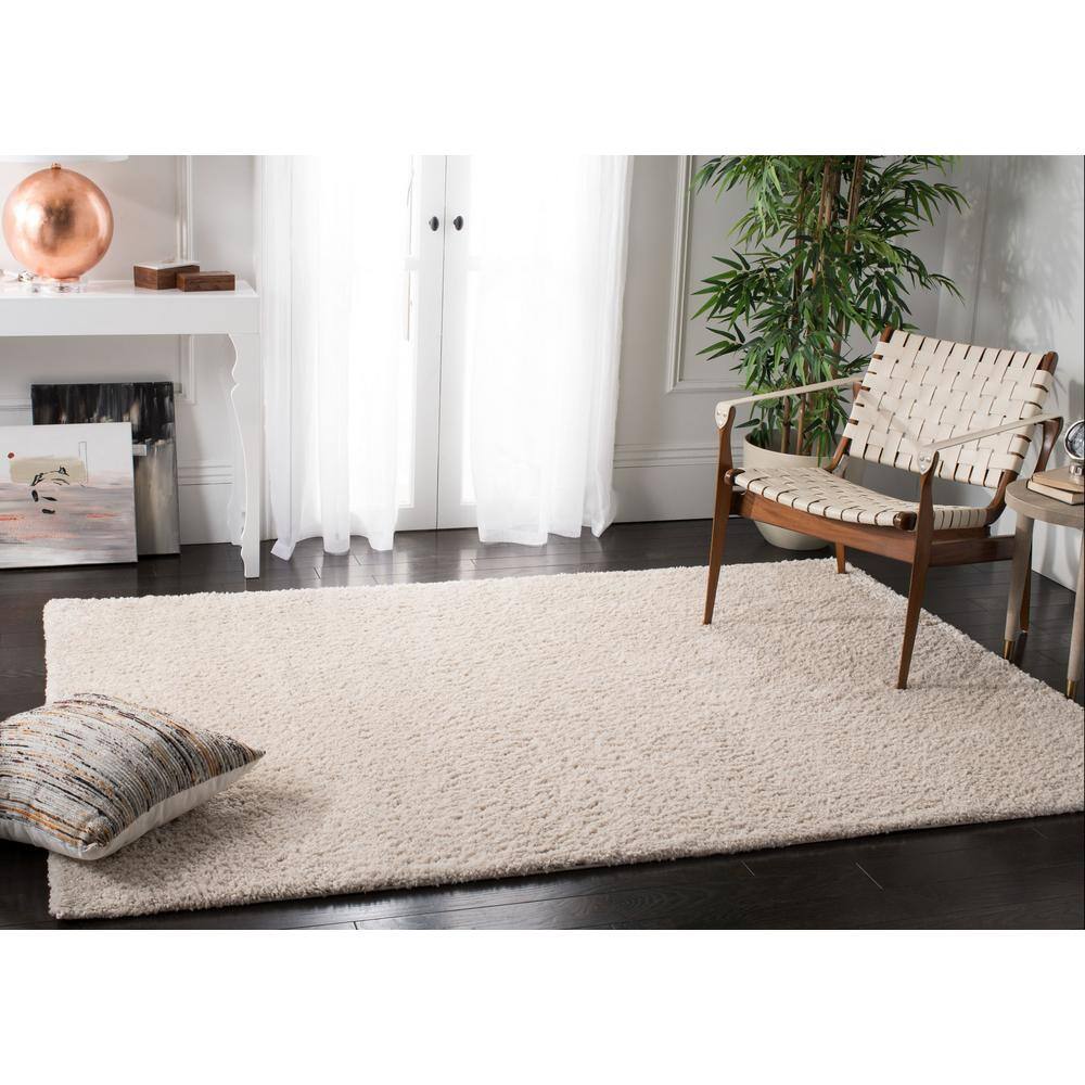 August Shag 900 AUG900 Power Loomed Indoor Area Rug - Beige - 5'3"x5'3" - Safavieh