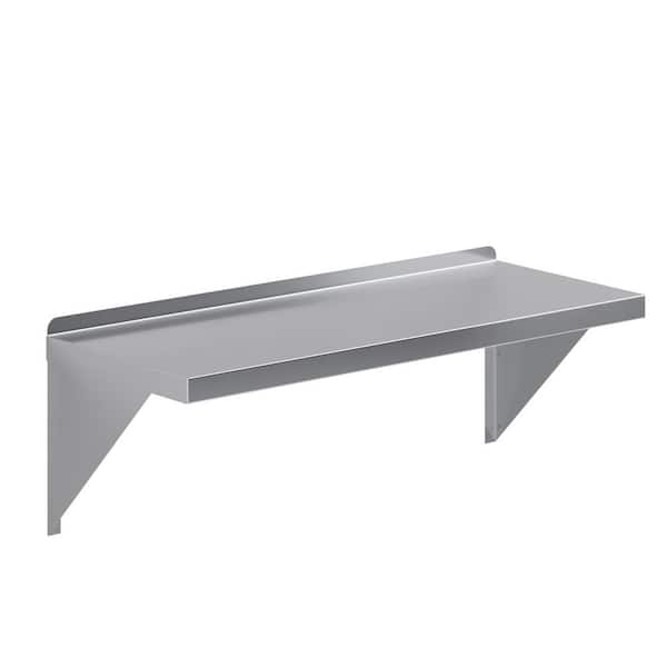 AMGOOD 14 in. W x 36 in. D Stainless Steel Wall Shelf Square Edge Kitchen, Restaurant, Garage, Laundry Decorative Wall Shelf