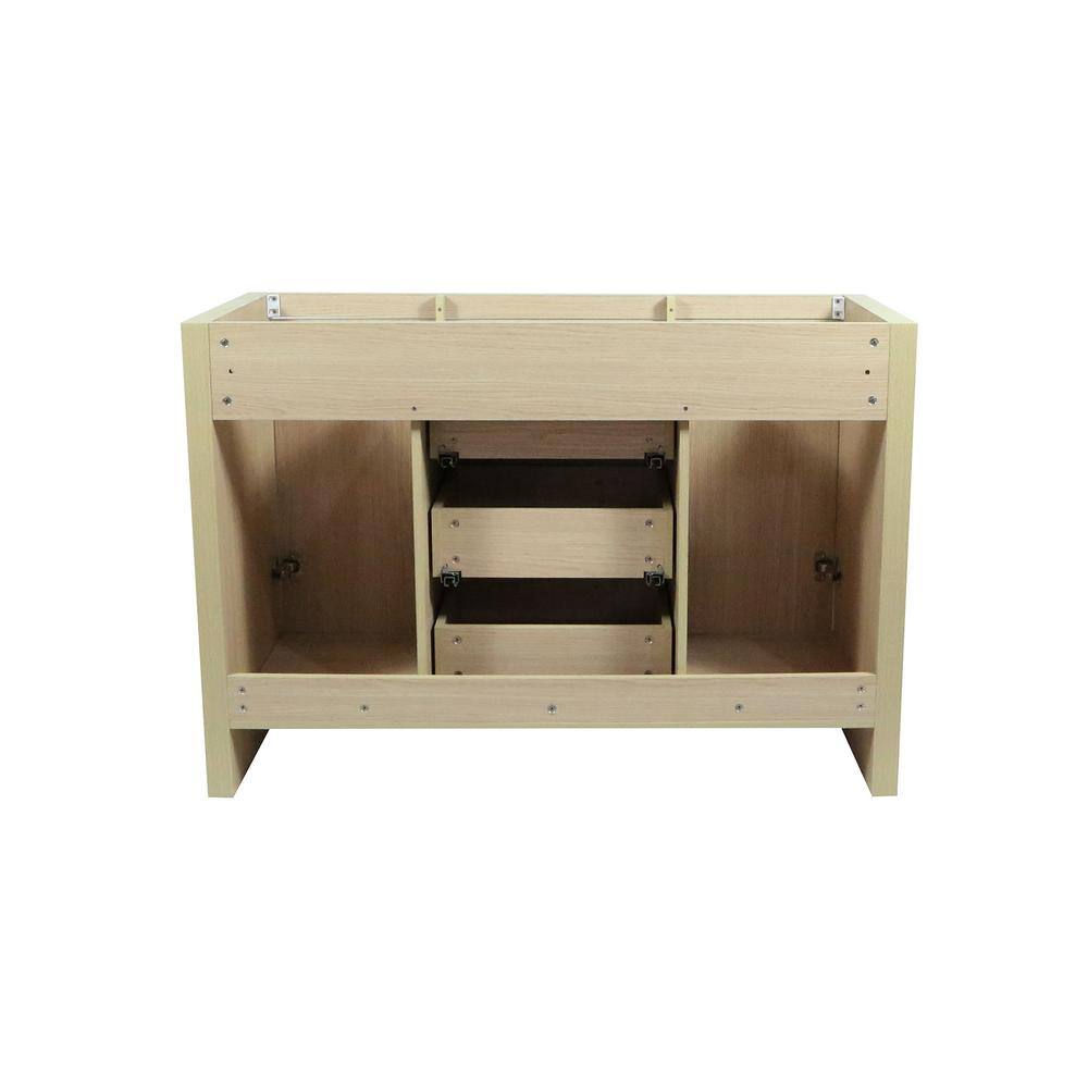 48" Neutral Freestanding Double Sink Vanity with Ceramic Top