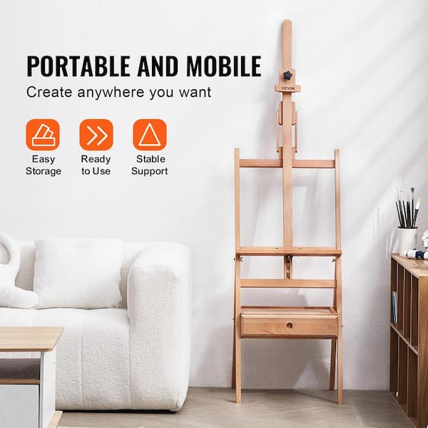 VEVOR Studio H-Frame Easel, Holds Canvas Art up to 36 in