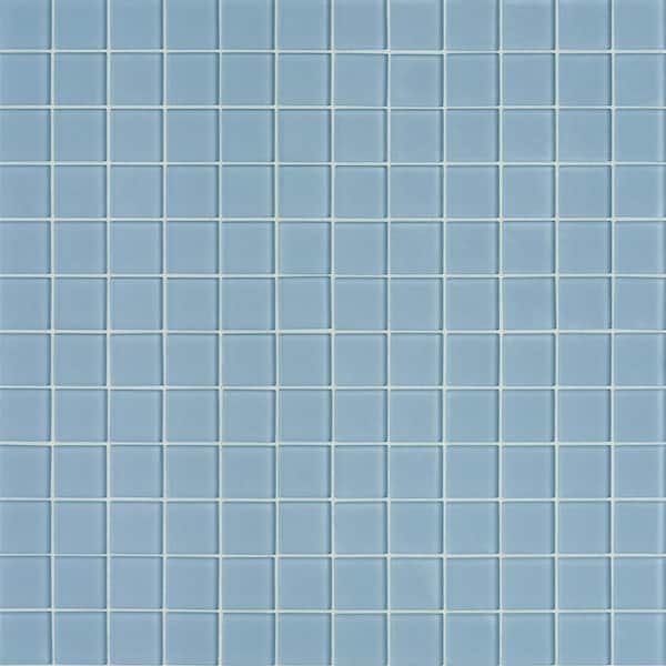 Ivy Hill Tile Contempo Blue Gray Frosted Glass 12 in. x 12 in. x 8 mm Floor and Wall Tile