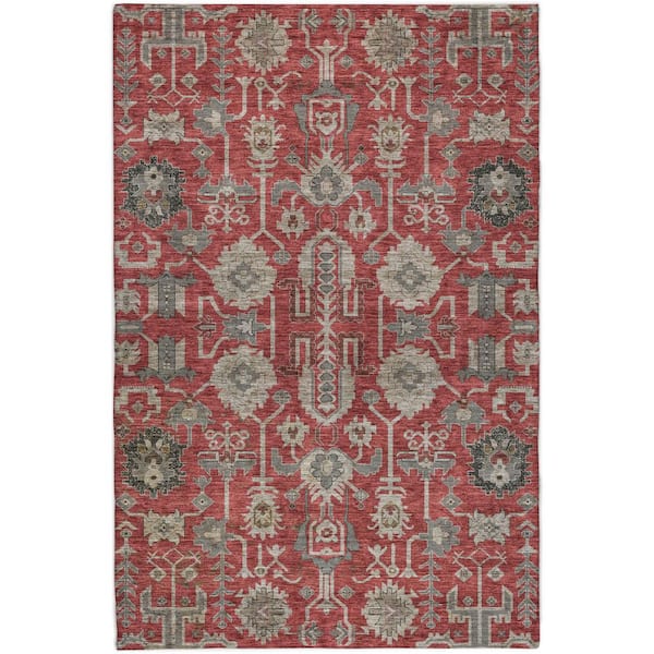 Dream Shag Premium Machine Washable Abstract ADS697 Red 9 ft. x 12 ft. Area Rug