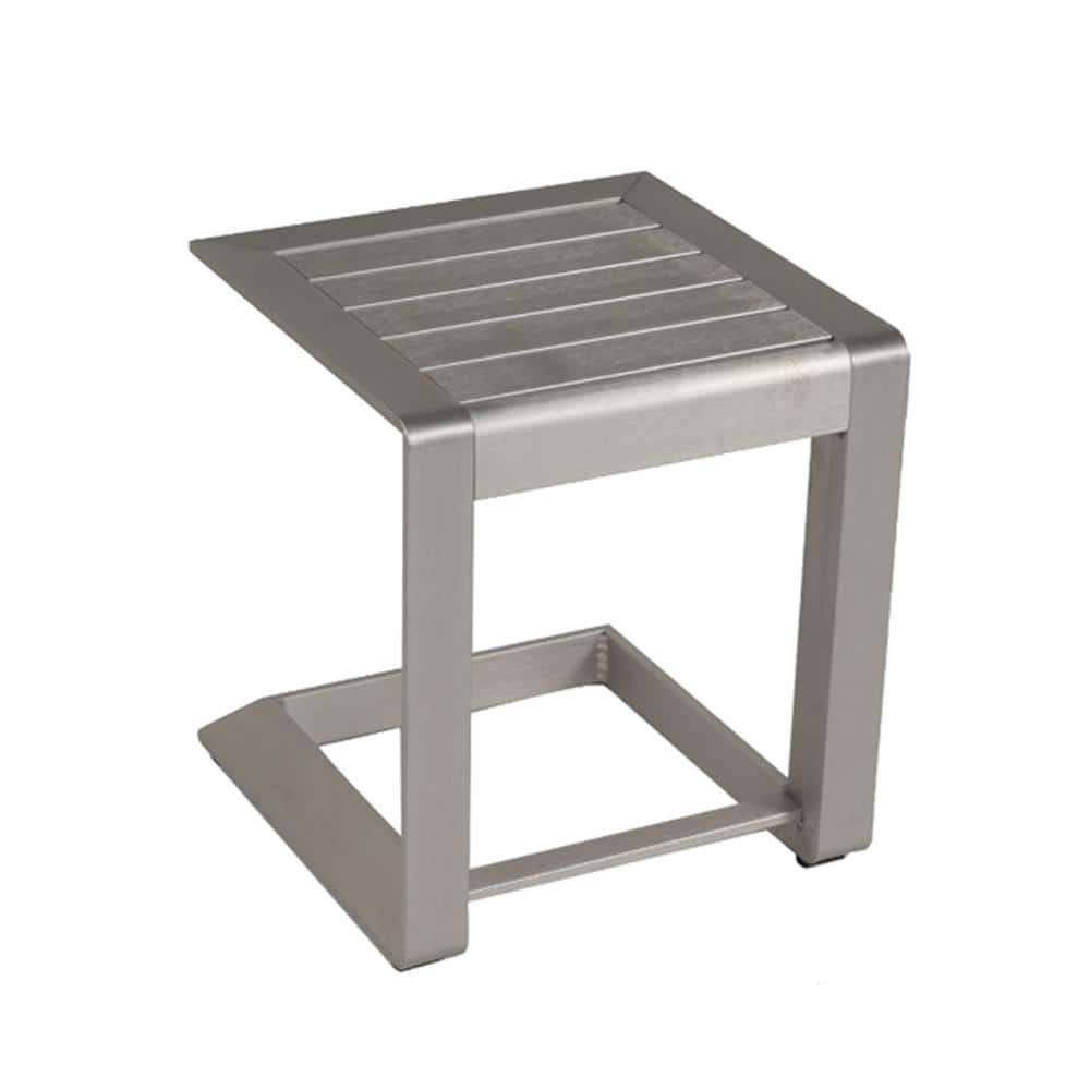 1-Piece Aluminum Outdoor Coffee Table for Patio Poolside Porch Yard