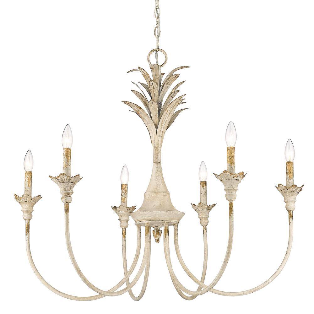 Lillianne 6- -Light Antique Ivory Chandelier price history on PriceWatchPro