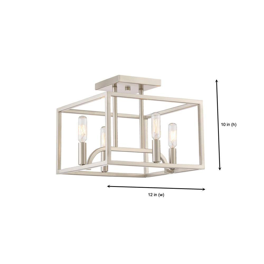 Sleek Uptown 12" Satin Platinum Modern Ceiling Light