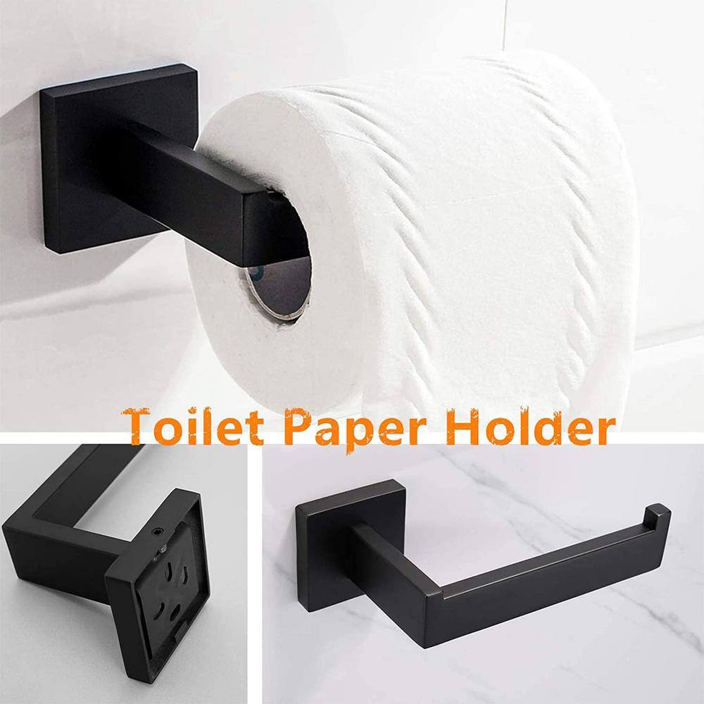 Matte Black Stainless Steel 4-Piece Bathroom Hardware Set