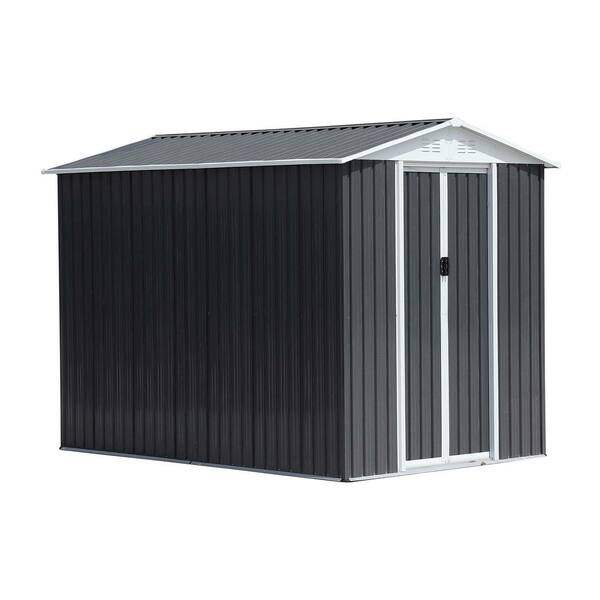 6 ft.W x 9 ft.D Outdoor Metal Storage Shed, Garden Tool House with