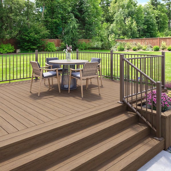 Rapid Rail 8 ft. x 36 in. Weathered Brown Aluminum Horizontal Deck Railing Kit