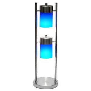 25 in. Blue 2-Light Adjustable Table Lamp