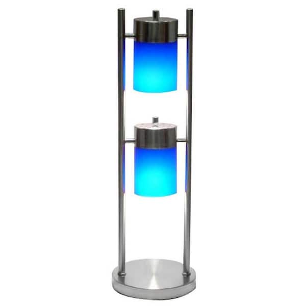 ORE International 25 in. Blue 2-Light Adjustable Table Lamp