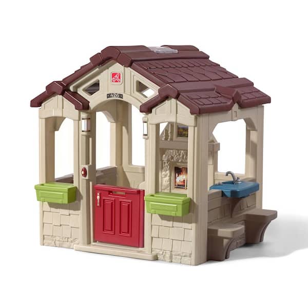 Charming Cottage Toddler Playhouse with Molded-In Details and Working Doorbell